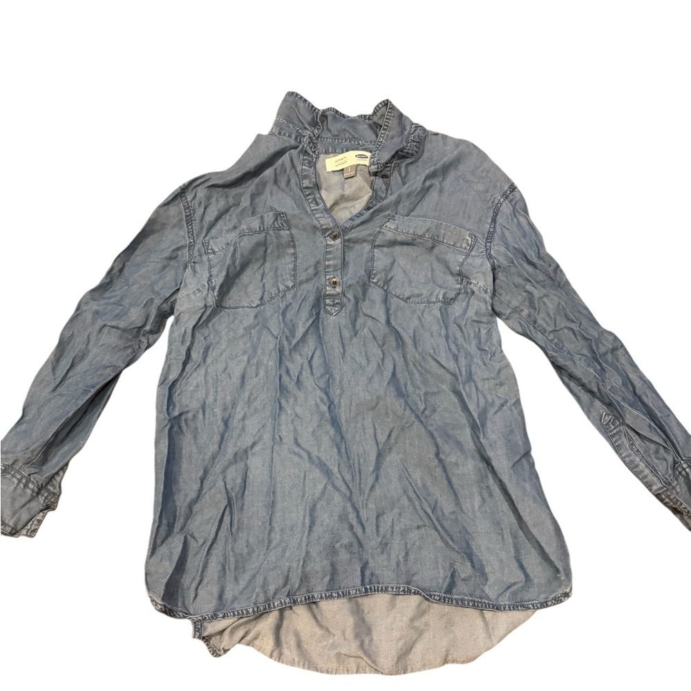 Old navy maternity Light Wash Denim Tunic Shirt - Picture 1 of 3